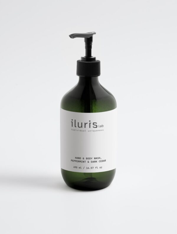 iluris Lab Hand & Body Wash – Peppermint & Dark Cedar 490ml