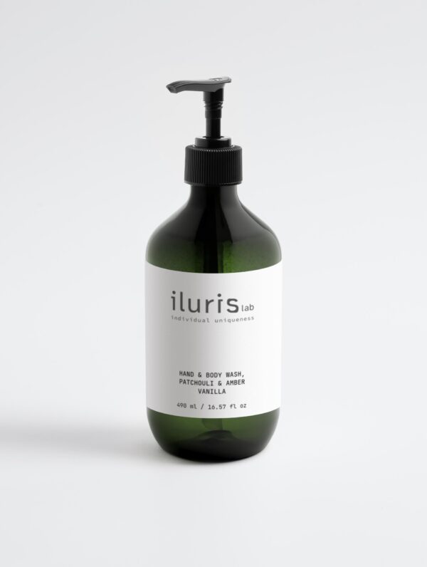 iluris Lab Hand & Body Wash – Patchouli & Amber Vanilla 490ml