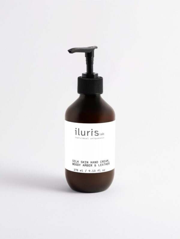 iluris Lab Silk Skin Hand Cream – Woody Amber & Leather 270 ml