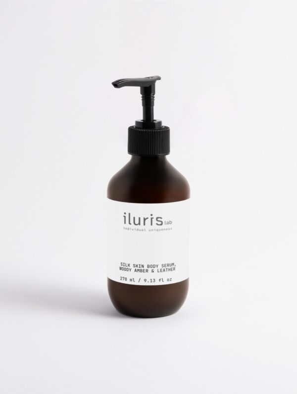 iluris Lab Silk Skin Body Serum, Woody Amber & Leather 270 ml